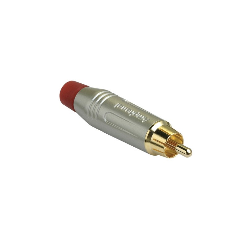 Amphenol ACPR-SRD - разъем RCA, цвет серый, с красным кольцом