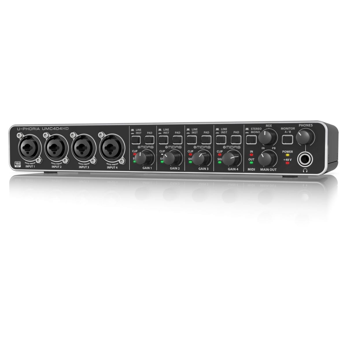 BEHRINGER UMC404HD - аудиоинтерфейс, 4 входа, 4выхода, микр. пред. MIDAS