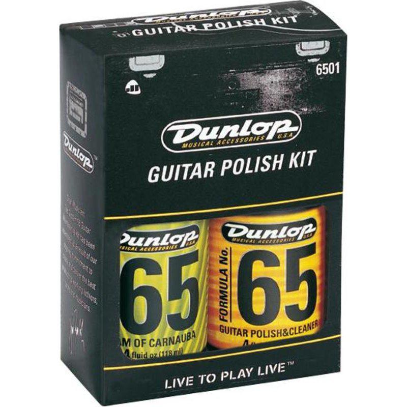 DUNLOP 6501 - набор для полировки гитары, 2 средства: воск и полироль