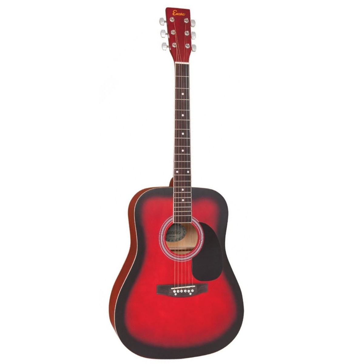 Encore EW100R - акустическая гитара, Dreadnought, цвет красный берст матовый