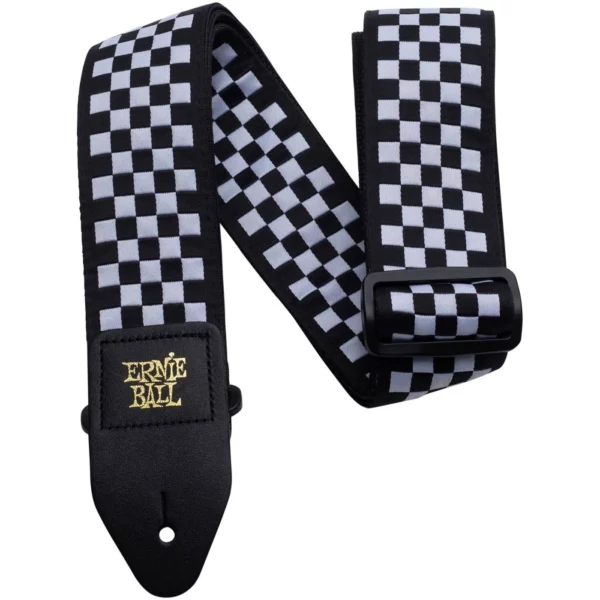 ERNIE BALL 4149 - ремень для гитары Jacquard Black and White Checkered