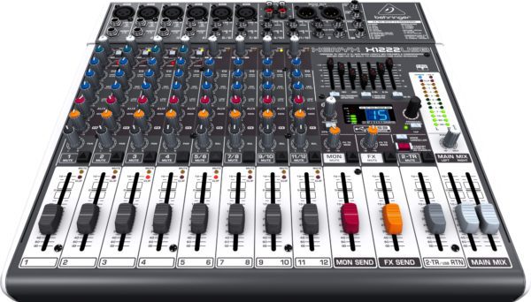BEHRINGER X1222USB - микшер, 4 моно, 4 стерео, 6 мик.предусил, 2 AUX-шины, процессор эффектов, USB,эквалайзе