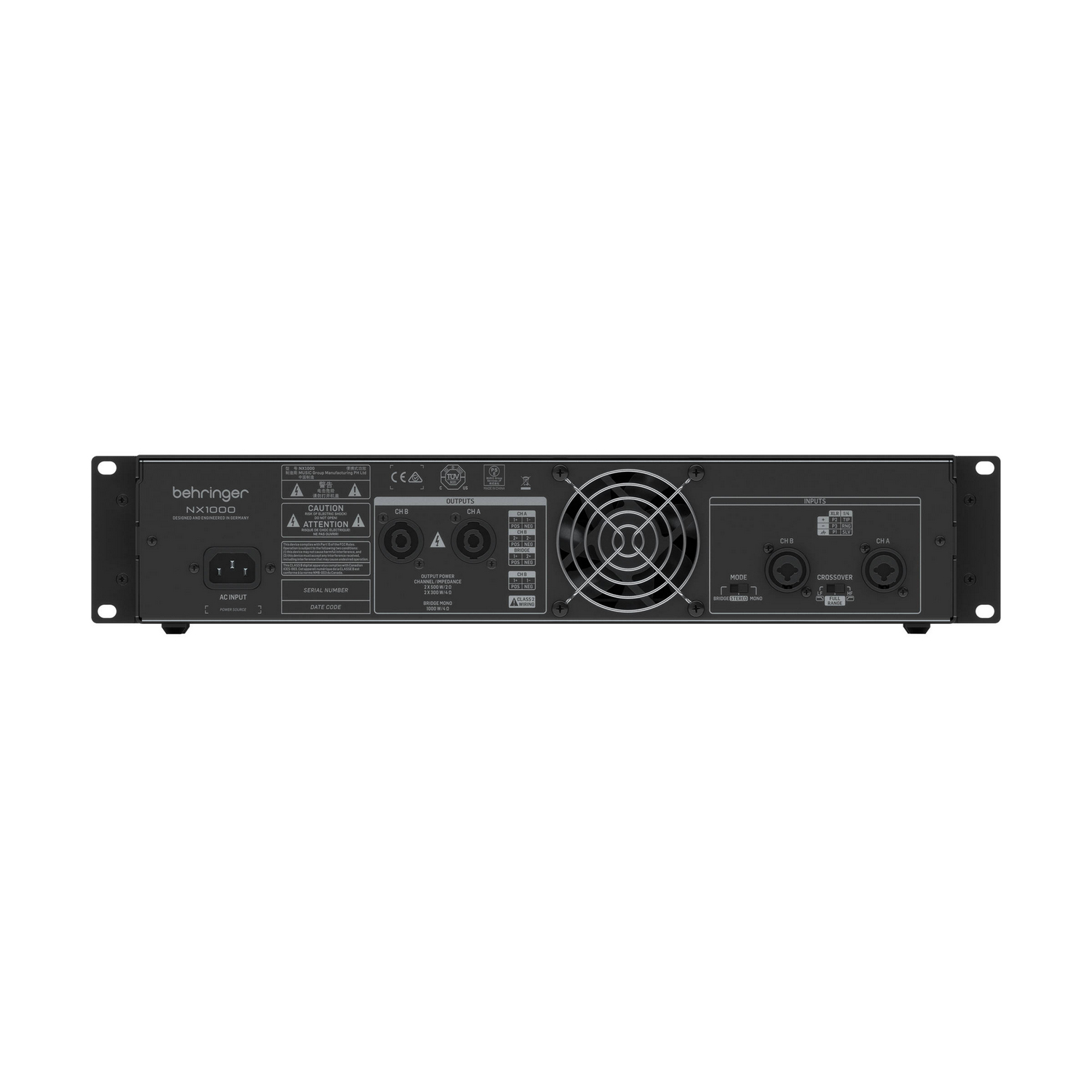 BEHRINGER NX1000 - усилитель мощности, 2х160 Вт/8 Ом, 2х300 Вт/4 Ом, 500 Вт/2 Ом, бридж:1000 Вт/4 Ом — изображение 2
