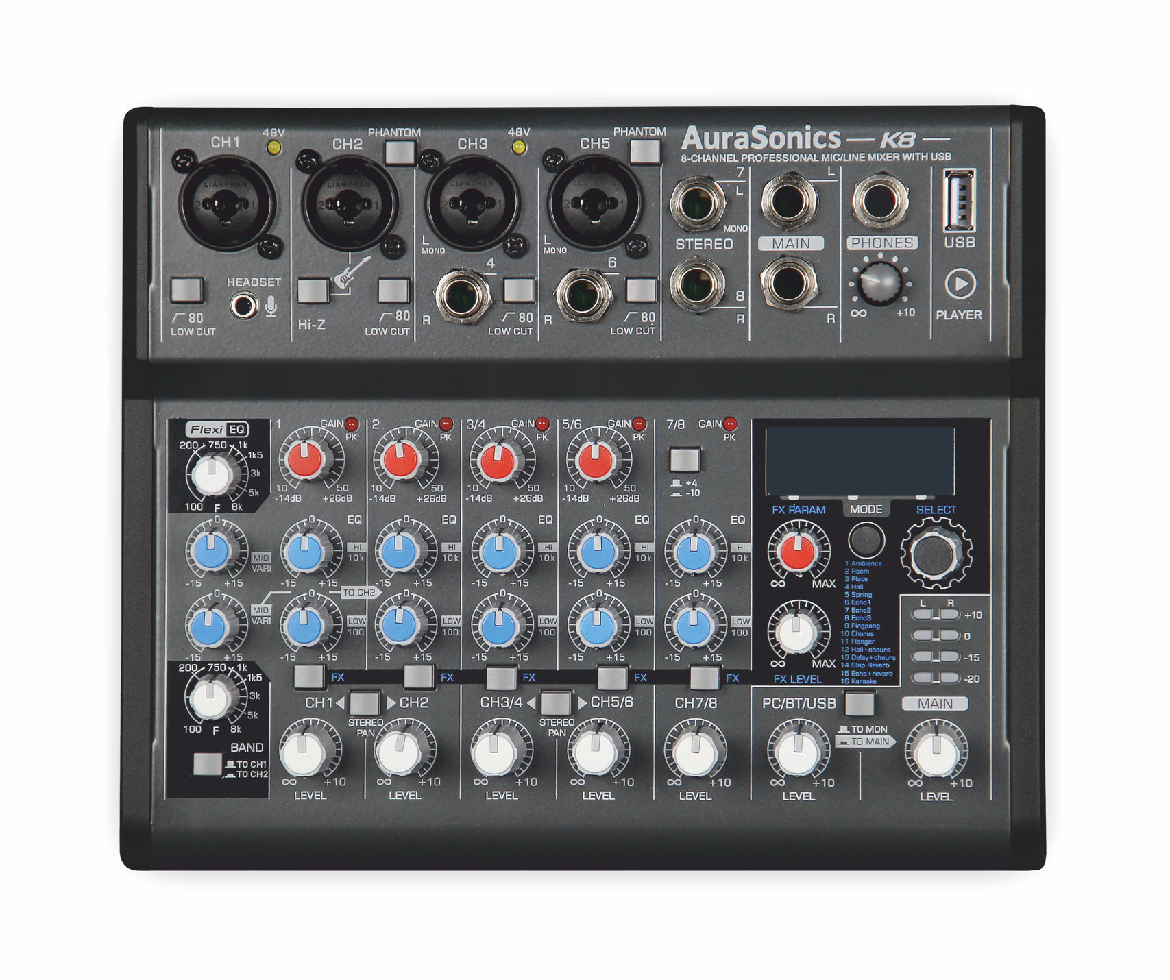 AuraSonics K8 - микшерный пульт