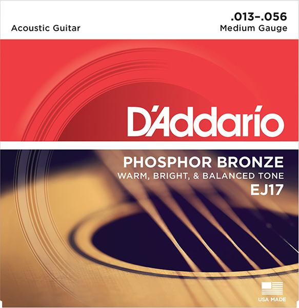 D`Addario EJ17 - струны для акустической гитары фосфорная бронза Medium 13-56