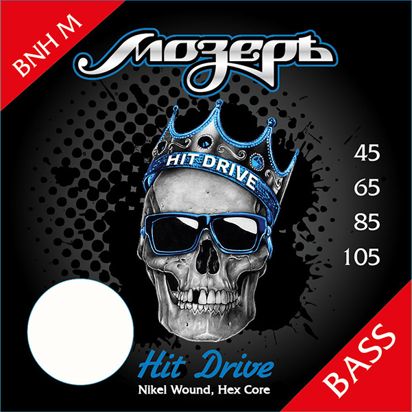 Мозеръ BNH-M Hit Drive Комплект струн 45-105 для бас-гитары, никелевый сплав